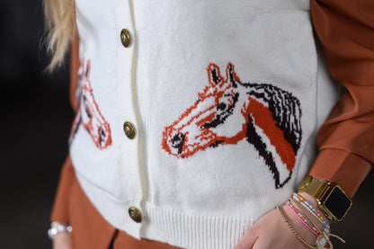 Horse on Ivory Sweater Vest