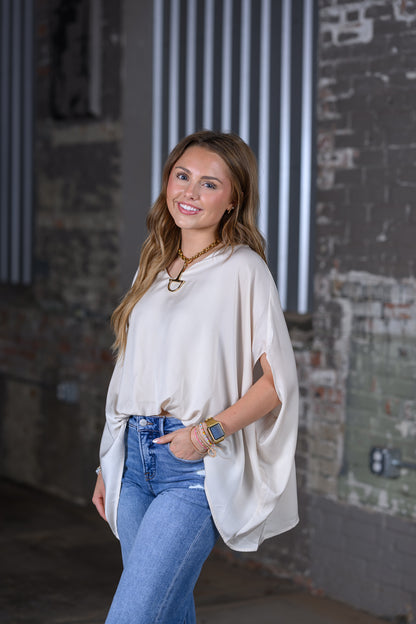 Cream Satin Shirt