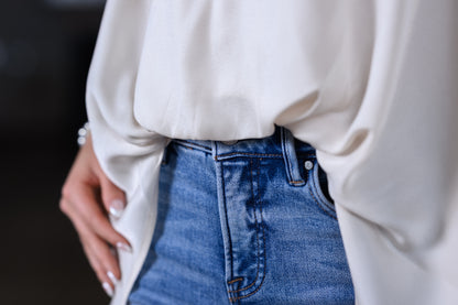 Cream Satin Shirt