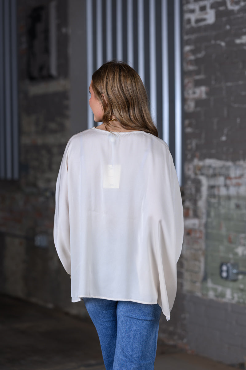 Cream Satin Shirt