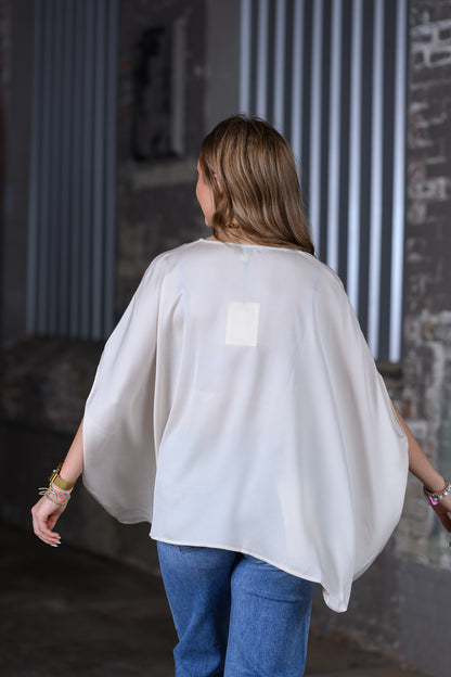 Cream Satin Shirt