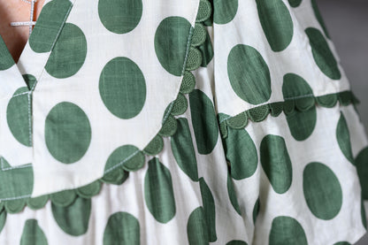 Easel Green Polka Dot Babydoll Dress