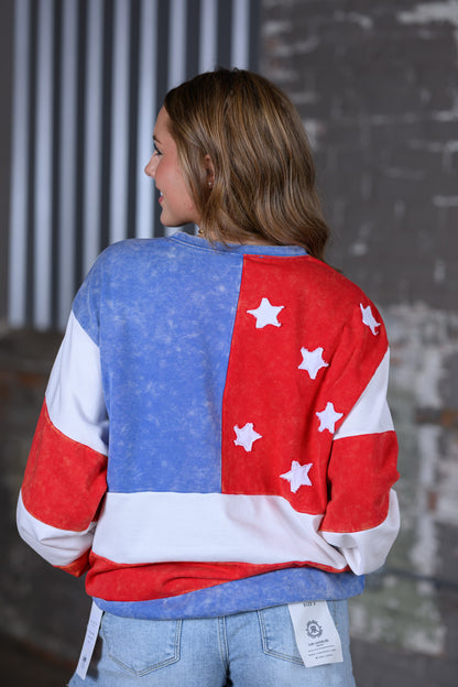Americana Flag Sweatshirt Mineral Washed