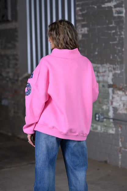 Simply Southern Pray Big Sweatshirt – Pink One Size Women's Faith Sweatshirt