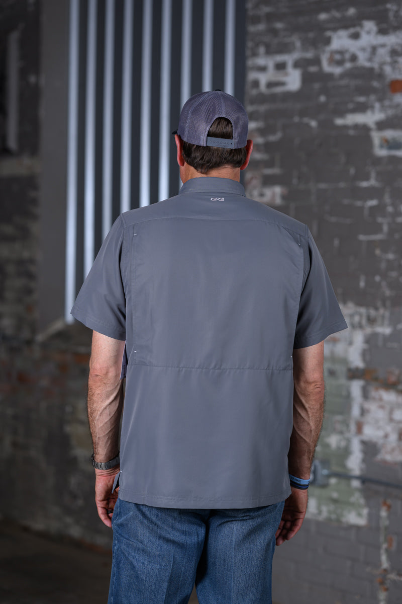 GameGuard Explorer Short Sleeve Shirt – Gunmetal Gray Men's Performance Button-Up