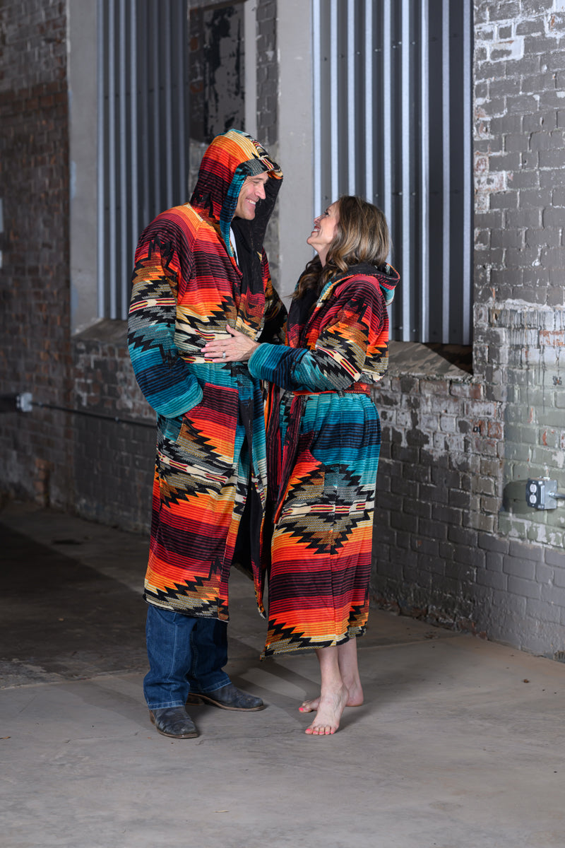 Pendleton Saltillo Sunset Cotton Terry Velour Bathrobe – Unisex Luxury Robe