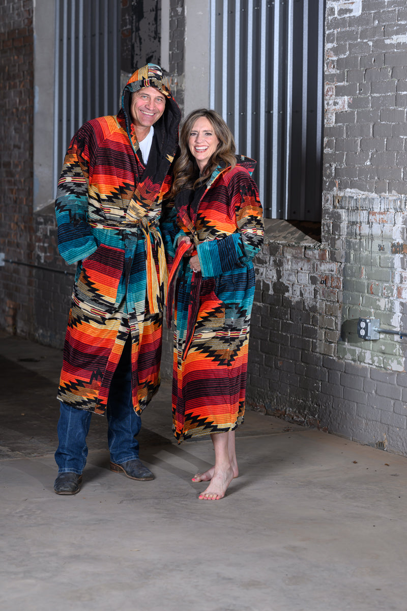 Pendleton Saltillo Sunset Cotton Terry Velour Bathrobe – Unisex Luxury Robe