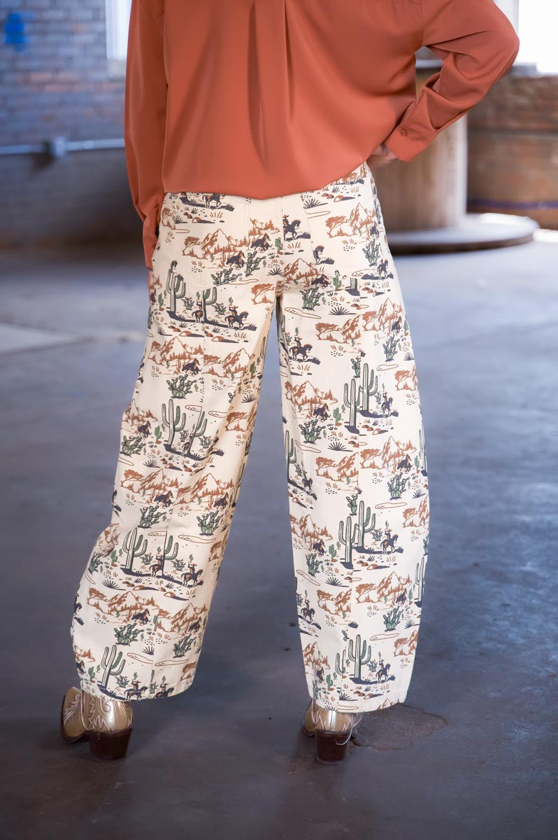 Turquoise Haven TH61 Cowboy Cactus Wide-Legged Jeans – Women’s Western Boutique Denim