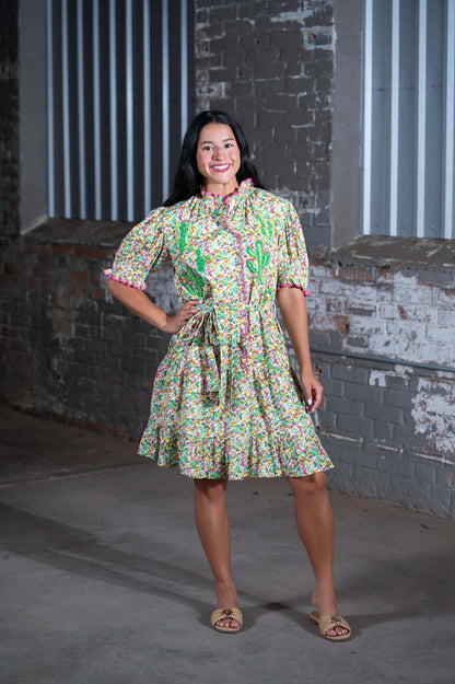 Ivy Jane Ditsy Nopal Dress – Women's Boutique Southwestern Print Dress