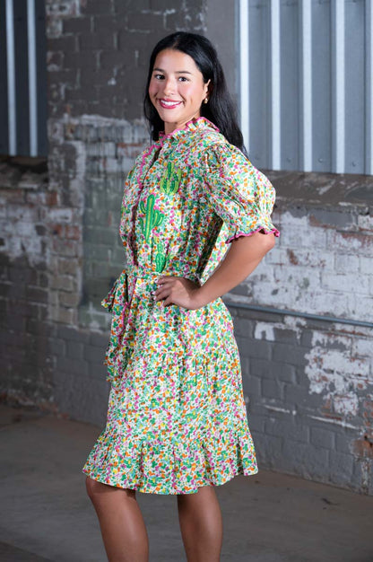 Ivy Jane Ditsy Nopal Dress – Women's Boutique Southwestern Print Dress