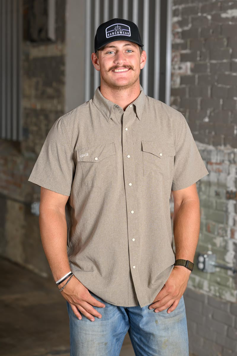GameGuard Bark Stock Yard Short Sleeve Shirt – Men's Performance Western Shirt