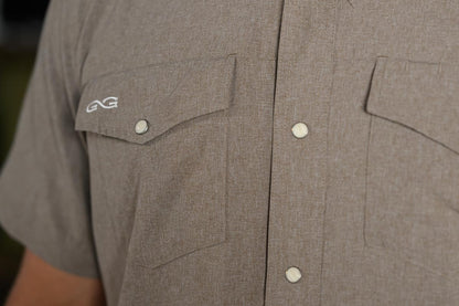 GameGuard Bark Stock Yard Short Sleeve Shirt – Men's Performance Western Shirt