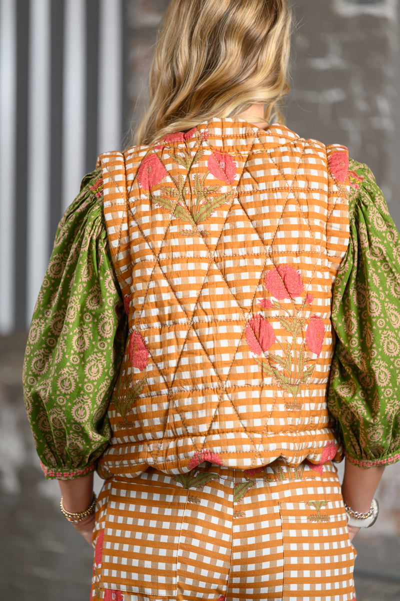 Ivy Jane Gold Quilted Vest for Women