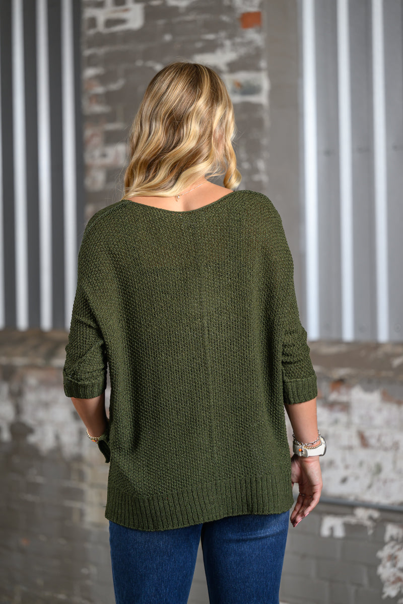 ee Olive Crew Neck Sweater for Women