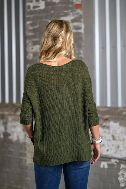 ee Olive Crew Neck Sweater for Women