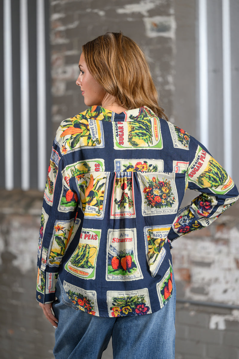 Ivy Jane Seed Packet Top in Navy for Women