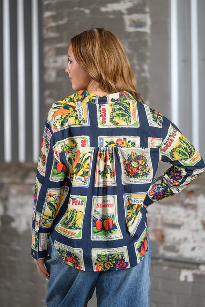 Ivy Jane Seed Packet Top in Navy for Women