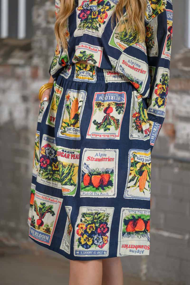 Ivy Jane Seed Packet Skirt in Navy for Women