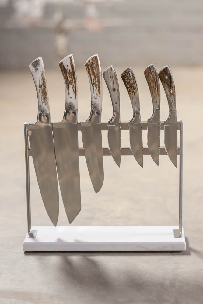 STS Ranch x Exotic Texas Knives Elk Antler Kitchen Knife Set