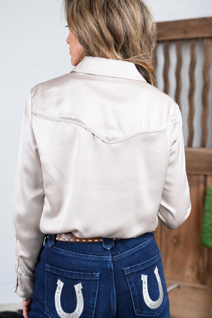 Satin Western Embroidered Snap Shirt
