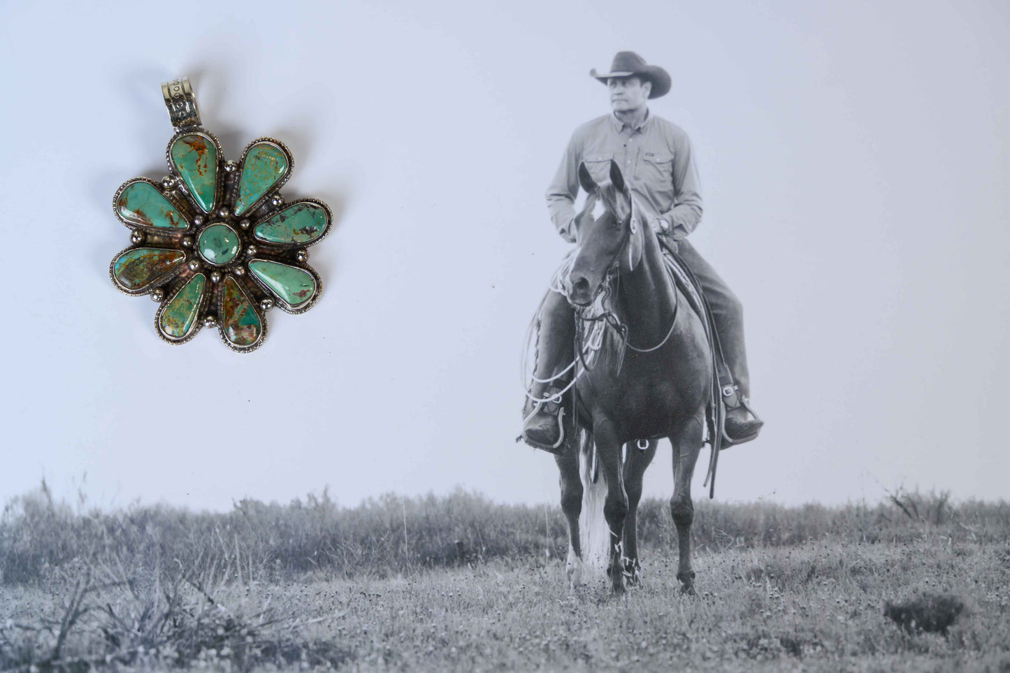 Tibetan Silver Turquoise Pendant