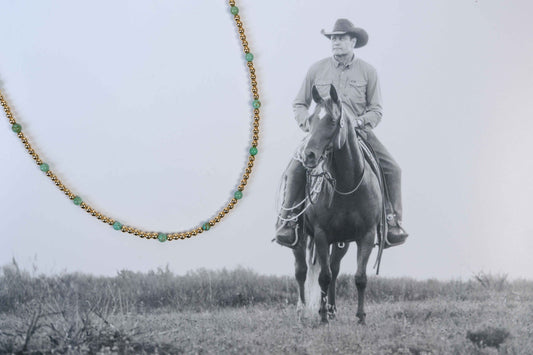 Gold Filled & Turquoise Bead Necklace - Small