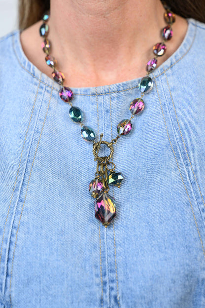 Shades of Teal & Amethyst Necklace