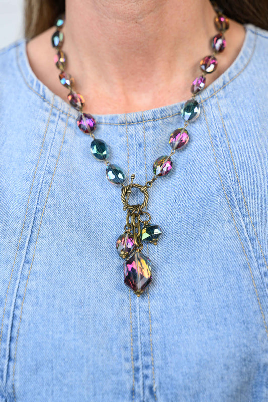 Shades of Teal & Amethyst Necklace