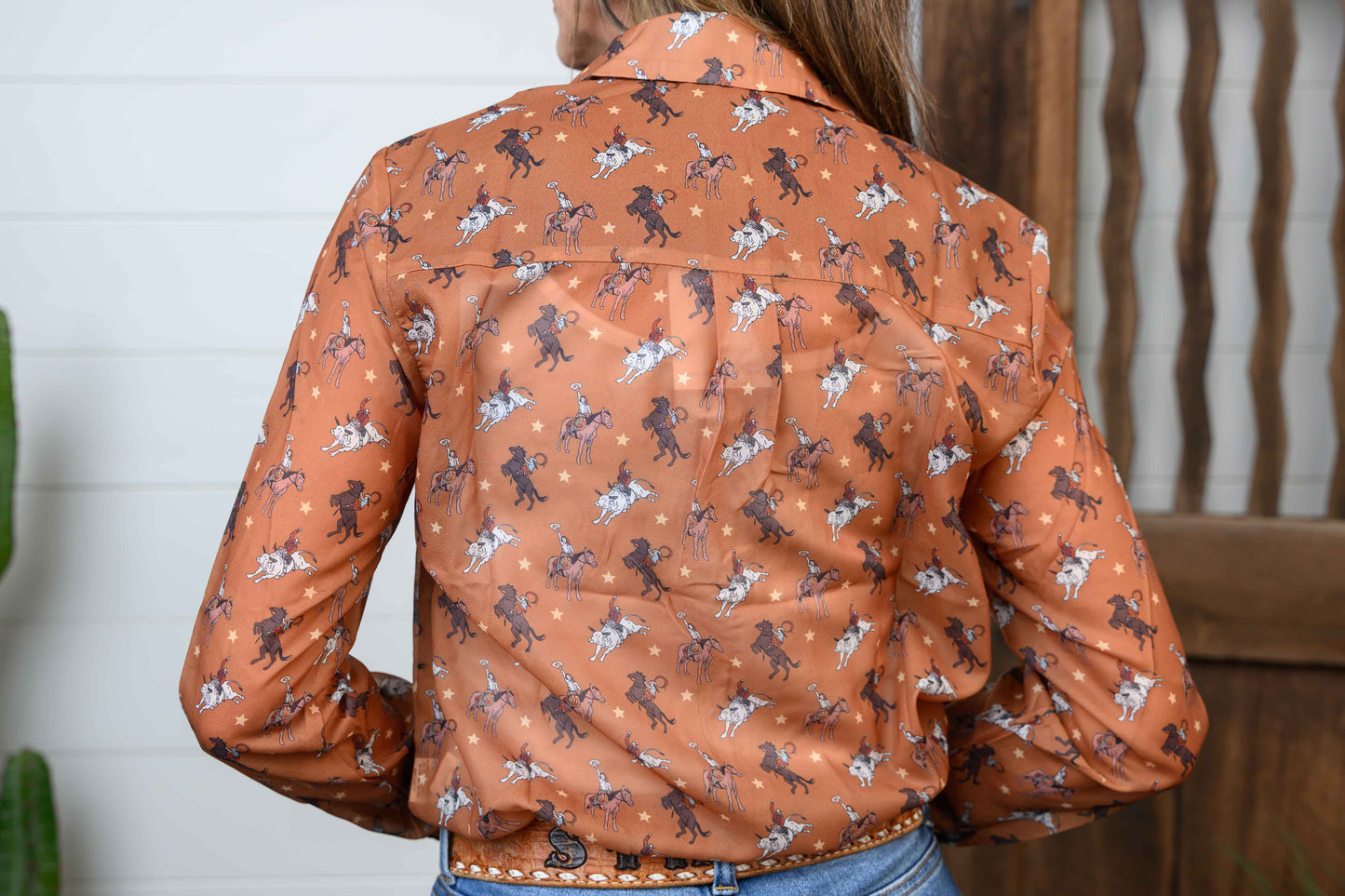 Chiffon Western Print Blouse