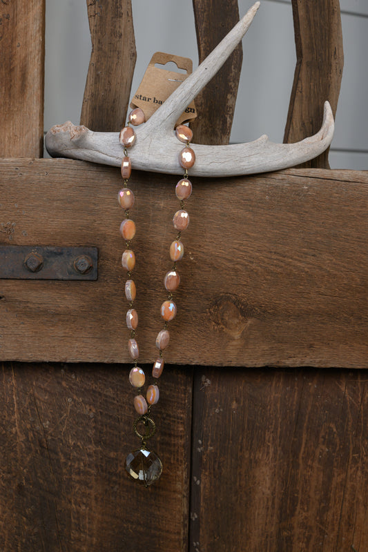 Necklace Mauve AB Single Bead
