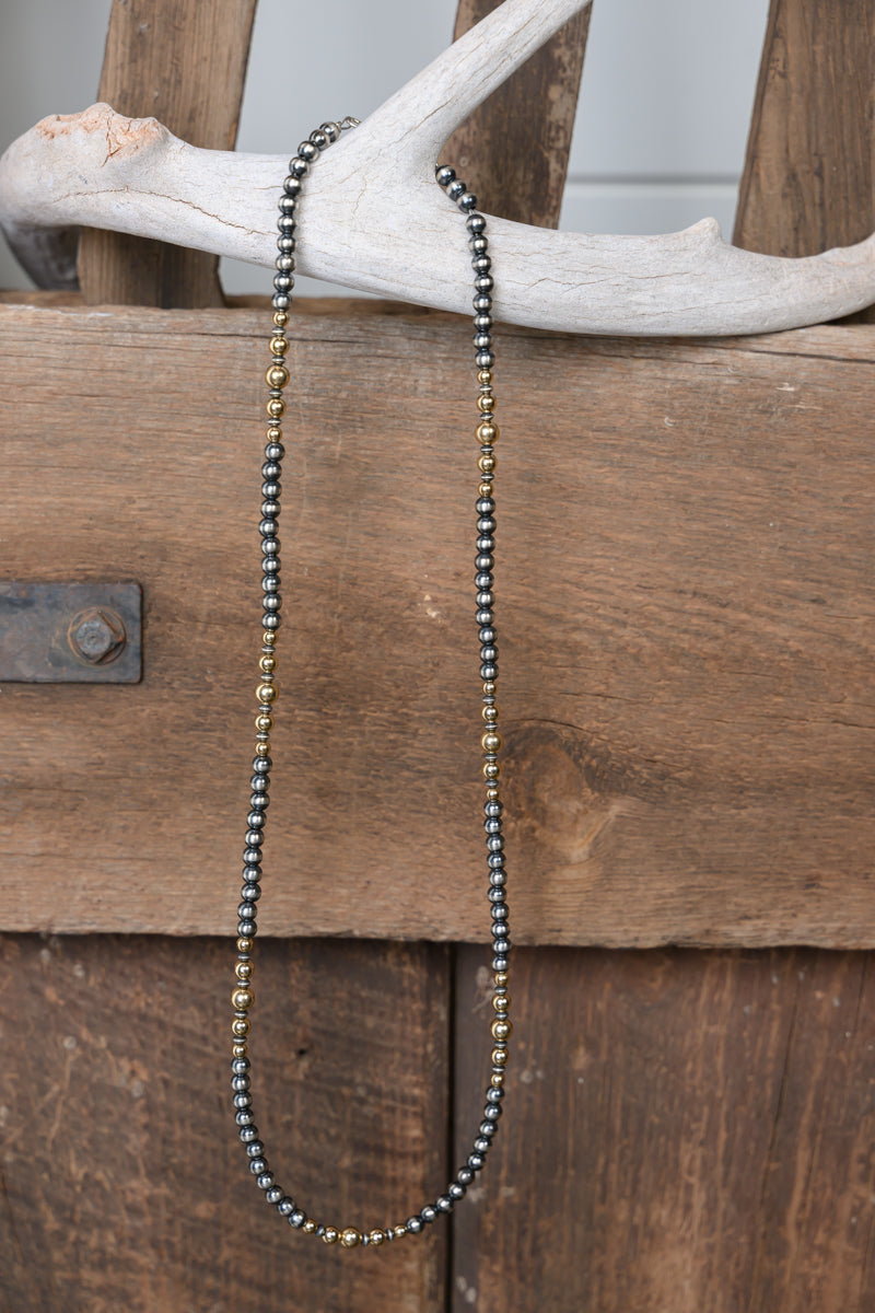 22" Sterling Silver & Gold Pearls