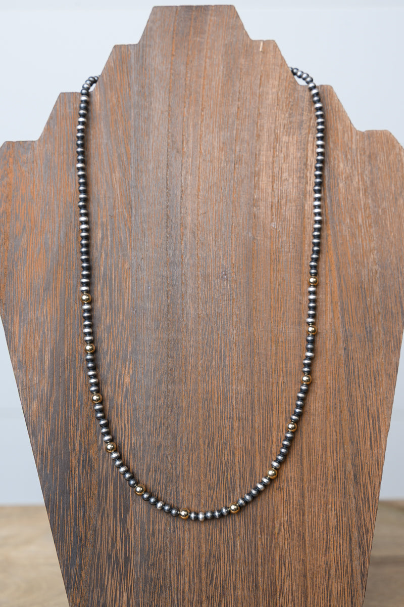 20" Sterling Silver & Gold Pearls