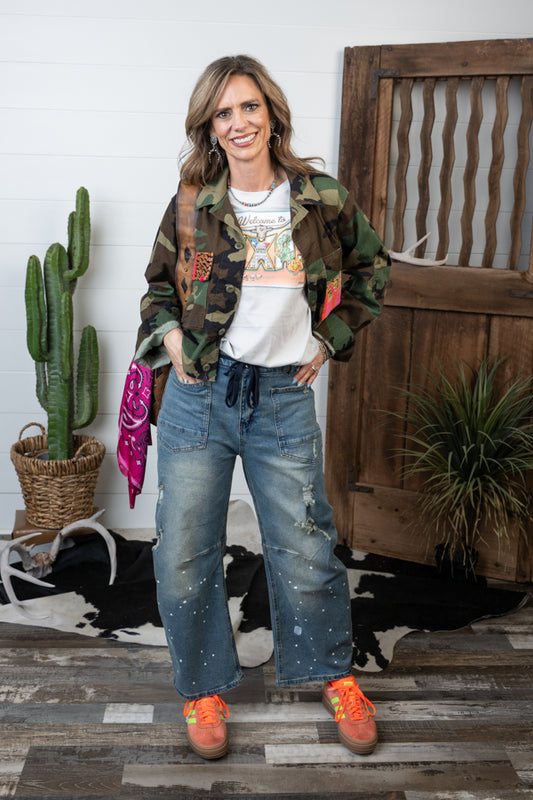 Camo Jacket with Tiger Print