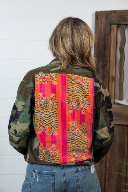 Camo Jacket with Tiger Print