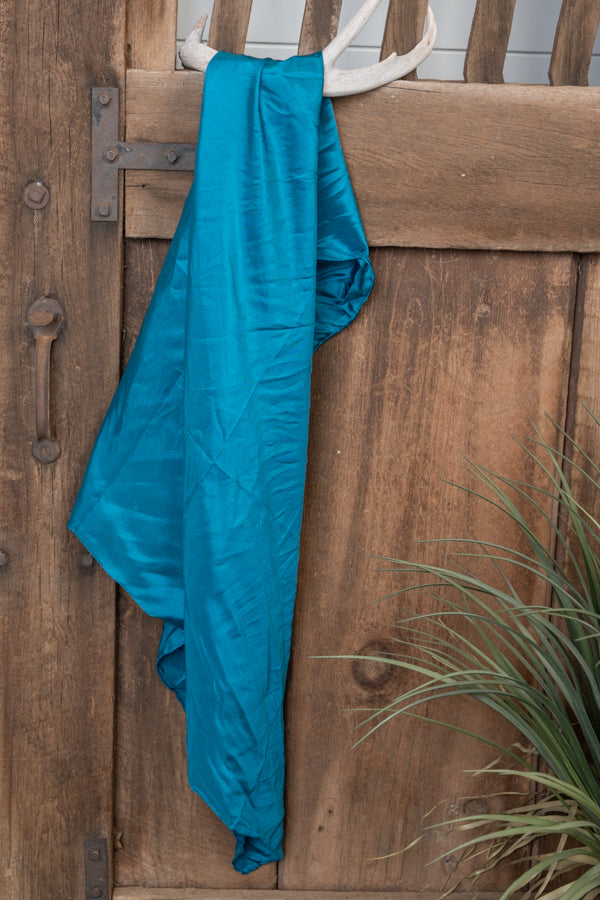 Solid Aqua Silk Scarf