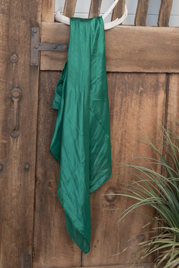 Solid Forest Silk Scarf