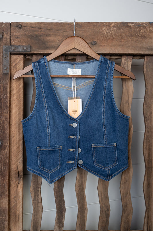 Crop Denim Vest