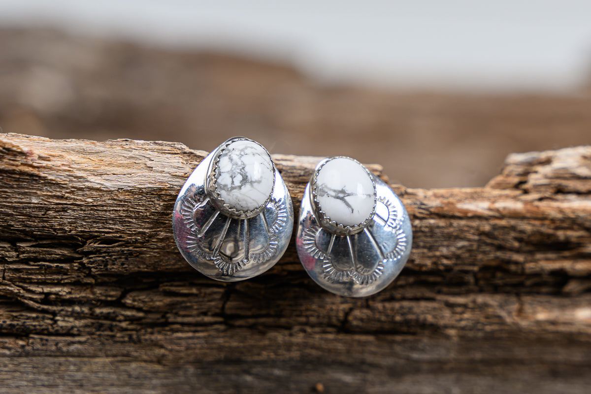 White Buffalo Seashell Earrings