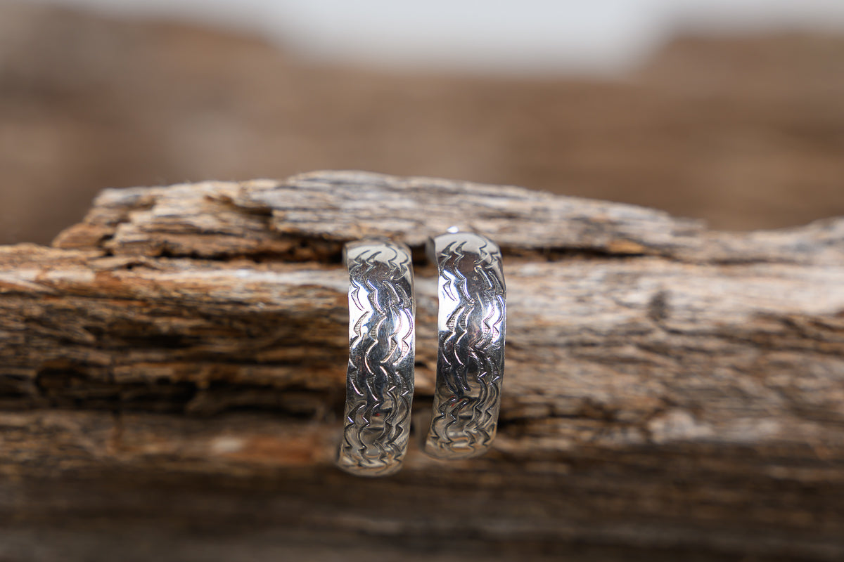 1" Silver Hoop Earrings