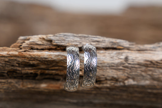 1" Silver Hoop Earrings