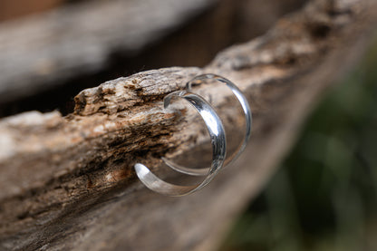 Polished Silver Half Hoop Earrings