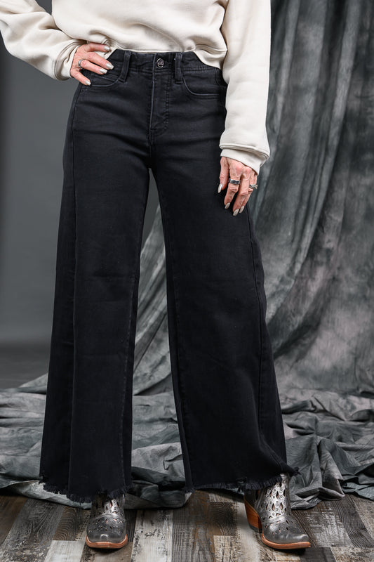 TC High-Rise Palazzo Leg Frayed Hem