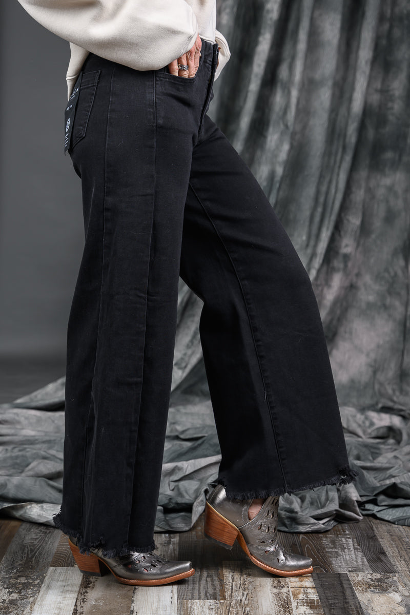 TC High-Rise Palazzo Leg Frayed Hem