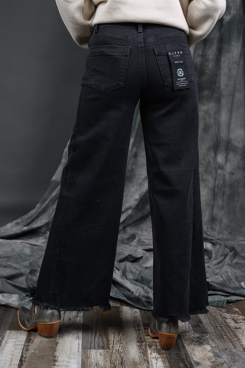 TC High-Rise Palazzo Leg Frayed Hem