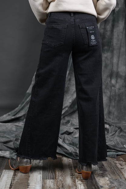 TC High-Rise Palazzo Leg Frayed Hem