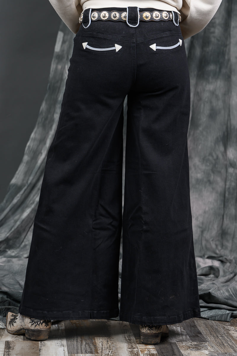Wide Leg Denim Black