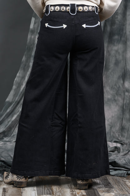 Wide Leg Denim Black