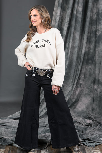 Wide Leg Denim Black