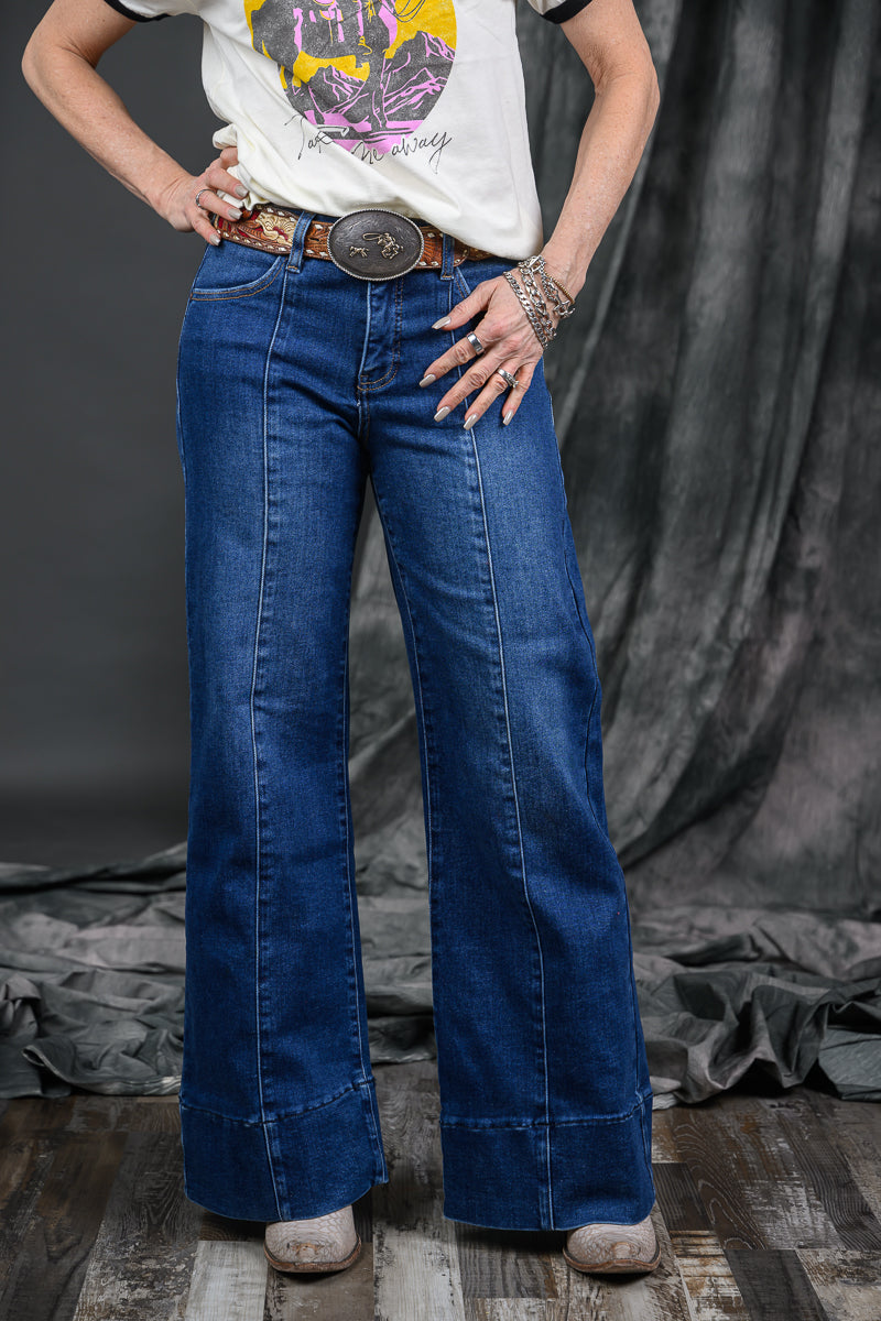 TC Mid-Rise Ankle Wide Flare Jeans