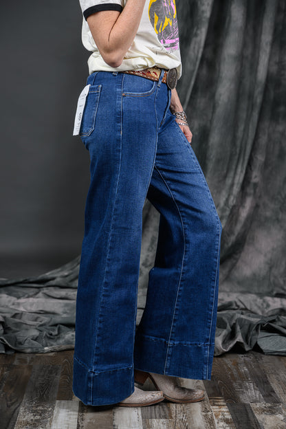 TC Mid-Rise Ankle Wide Flare Jeans